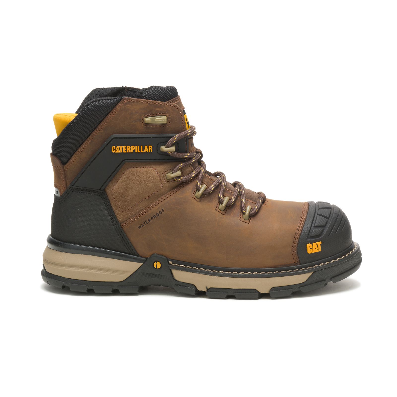 Caterpillar Excavator Superlite Waterproof Thinsulate™ Nano Toe - Mens Work Boots - Dark Brown - NZ (364RYHFKX)